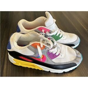 Nike Men’s Air Max 90 Be True Pride Shoes CJ5482 100 White Black Yellow Sz 11